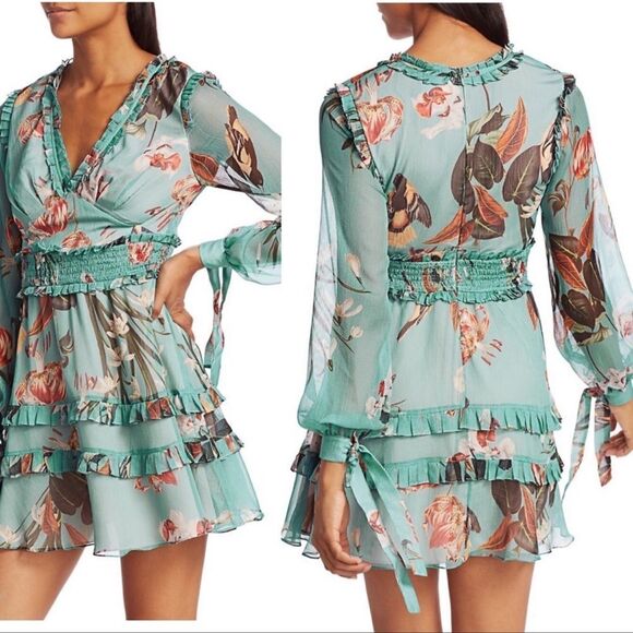 PatBo Carolina Floral Ruffle Mini A-line Dress - Picture 10 of 10